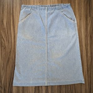 Vintage - Jean Style Skirt- Tan Jay - 32 inch strech waist
